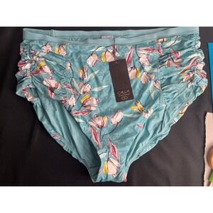 Calia by‎ Carrie Underwood Ruched High Waist Floral Bikini Bottoms Swimsuit 2X